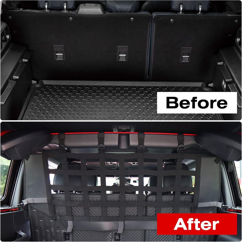 G Pet Net Vehicle Safety Mesh Dog Barrier Fit for Ford Bronco Accessories 2021-2025 4-Door, Rear Seat Isolation Net for Trunk Cargo Area, Upgrade Car Pet Divider fits for Medium, Large Pets - Image 5